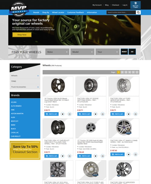 wheels store magento template listing page